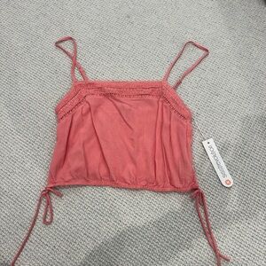 Sister Evolution Pink Lace Trim Tank Top